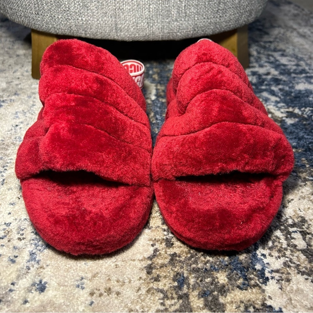 UGG Samba Red Fluff Yeah Slide Slippers Size 6 - Picture 4 of 10